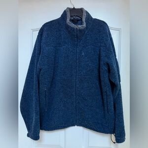 EUC Vintage Cabela's Navy Berber Fleece Jacket, Size Large, Green Tag